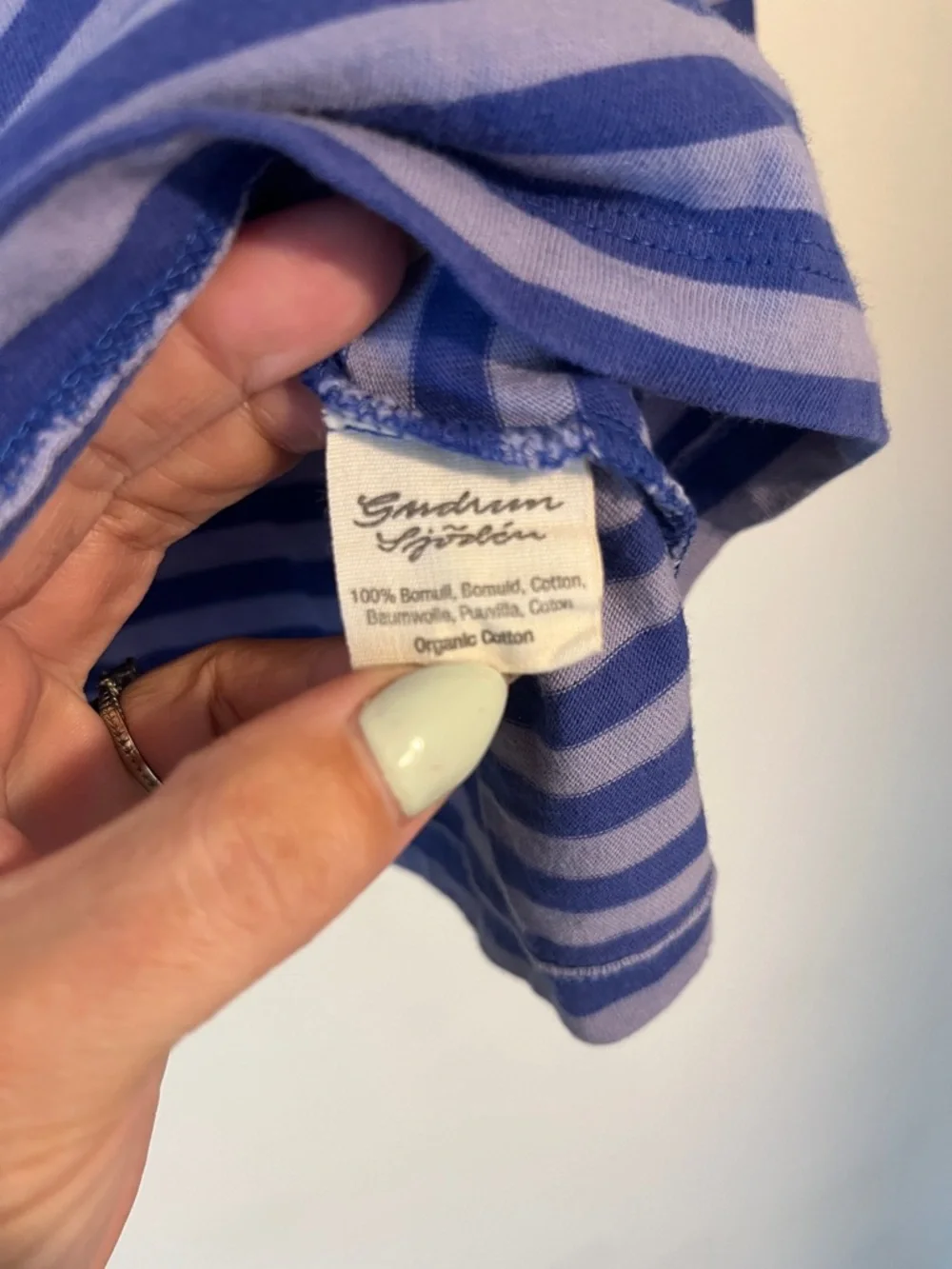 Gudrun Sjoden Blue and Lavender Striped Long Sleeve Tee - Picture 5 of 6